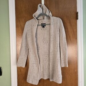 Cynthia Rowley cashmere hooded cardigan in a Cream/ beige color